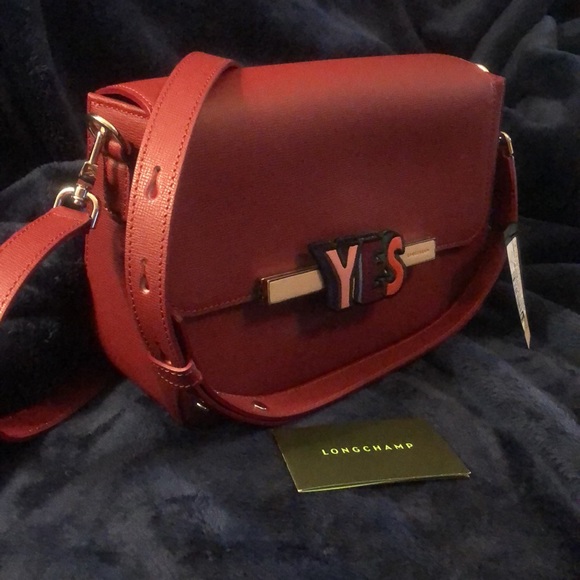 Longchamp Bags Sold Longchamp Game On Yes Crossbody Red Leather Shoulder Flap Bag Nwt Poshmark